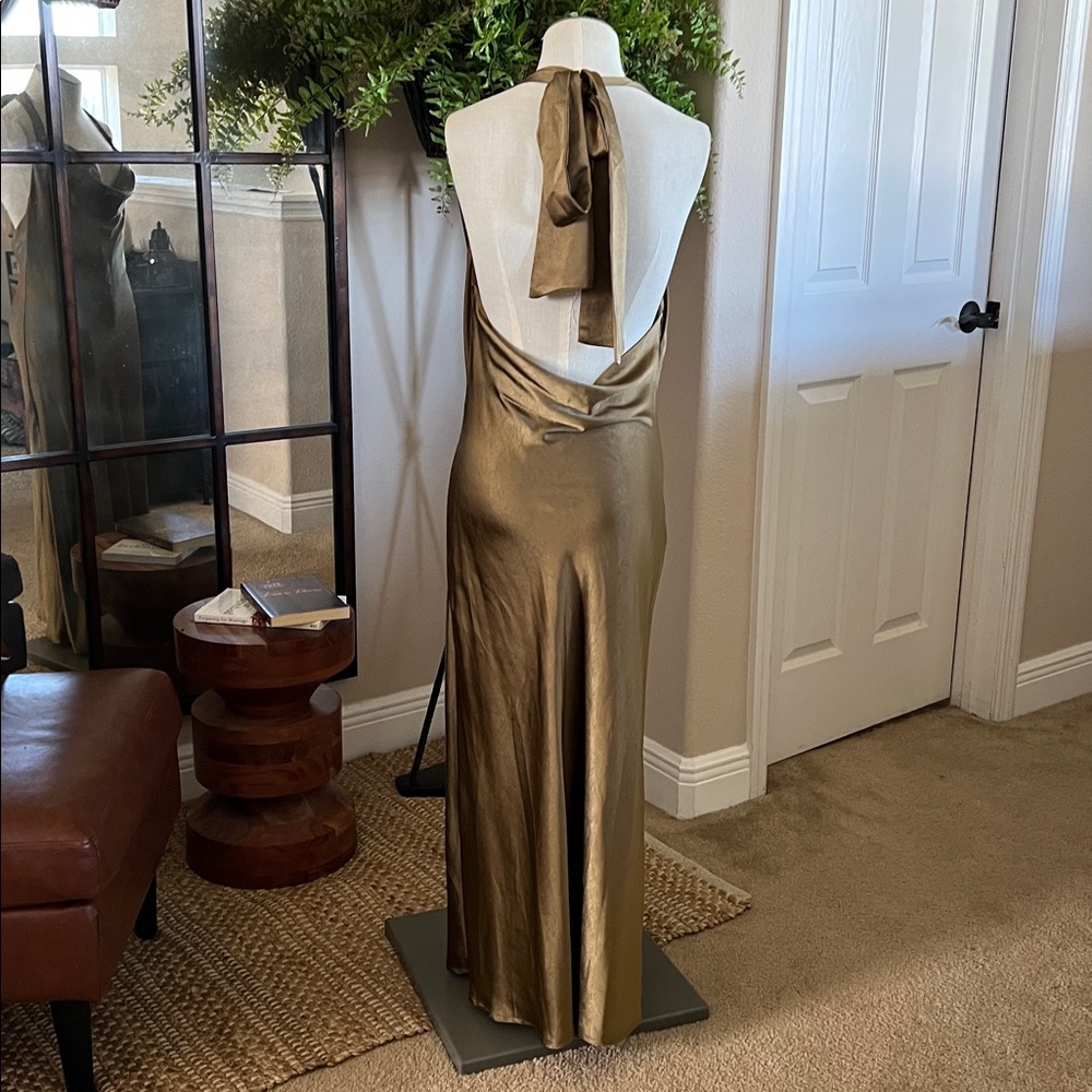 *BRAND NEW* Elegant Copper Halter Dress - Picture 4 of 6
